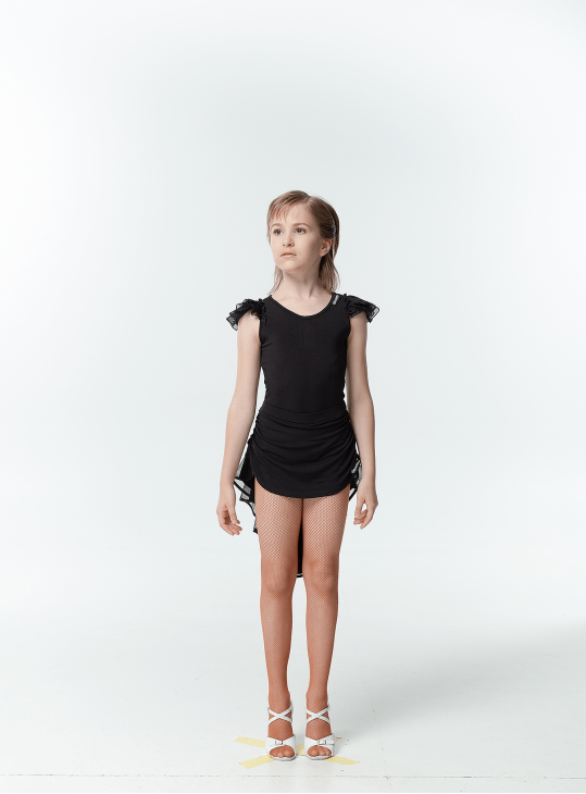 Блуза BL337 для дівчинки, чорний, масло, сітка