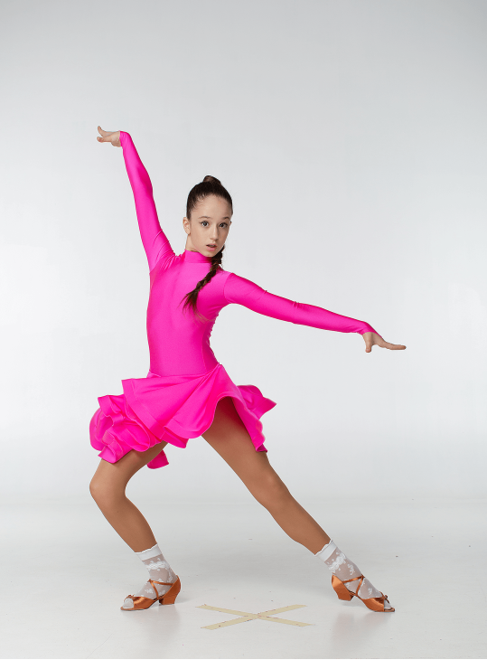 Juvenile dress BS67DR# for a girl, Rasberry, lycra