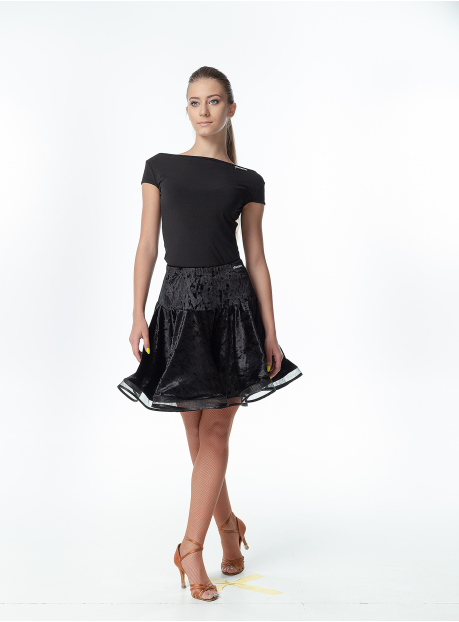 Skirt UL395-13С# for a girl, Black, velvet