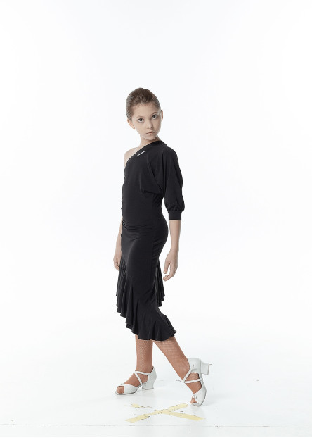 Dress  PL13 for a girl, Black, crepe