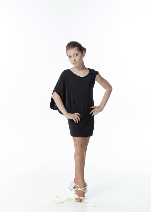 Сукня-туніка TN228 для дівчинки, чорний, масло