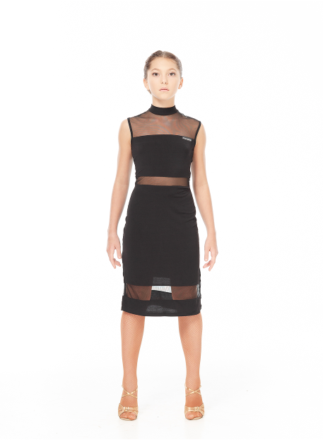 Сукня PL436 для дівчинки, чорний, масло, сітка