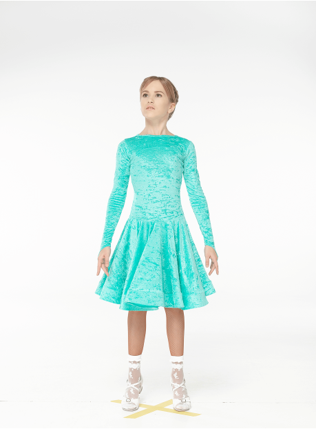 Juvenile dress BS515DR-13В# for a girl, mint, crash velvet