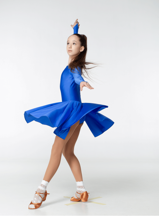 Juvenile dress BS420DR for a girl, Electric Blue, lycra