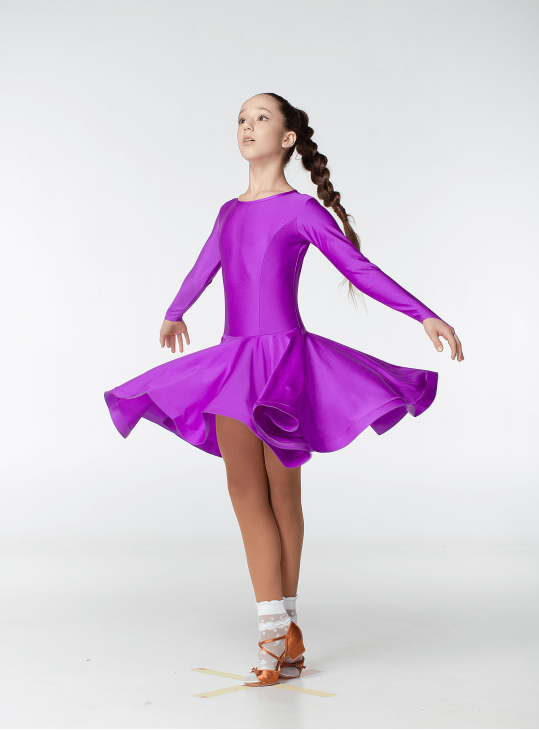 Juvenile dress BS420DR# for a girl, Violet, lycra