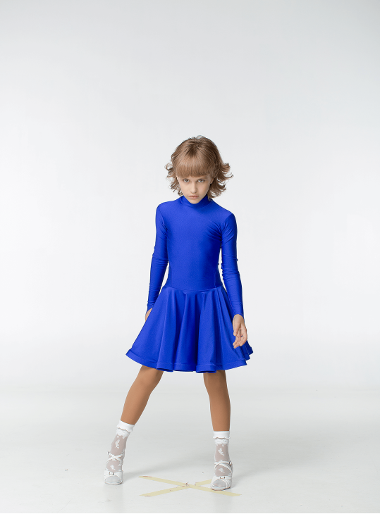 Juvenile dress BS67DR# for a girl, Electric Blue, lycra