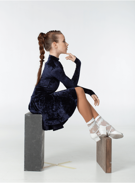 Juvenile dress BS513DR-13# for a girl, Inky, velvet