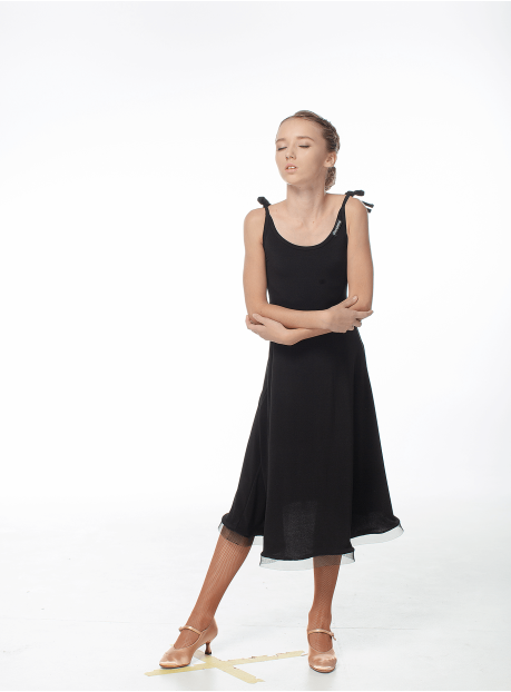 Dress PS704# for a girl, Black, crepe
