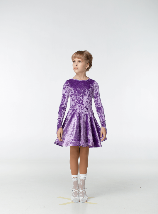 Juvenile dress BS420DR-13С# for a girl, Lilac, velvet