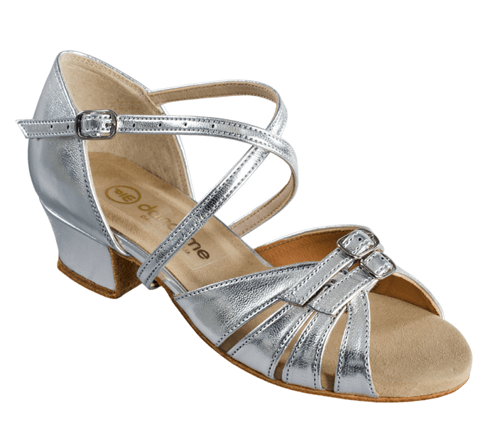 Обувь блок-каблук  2001 для девочки, серебро