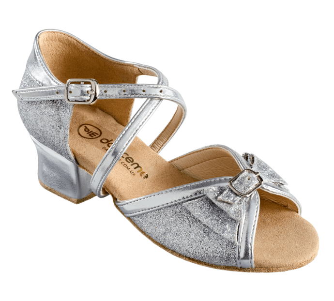 Обувь блок каблук  2004 для девочки, серебро