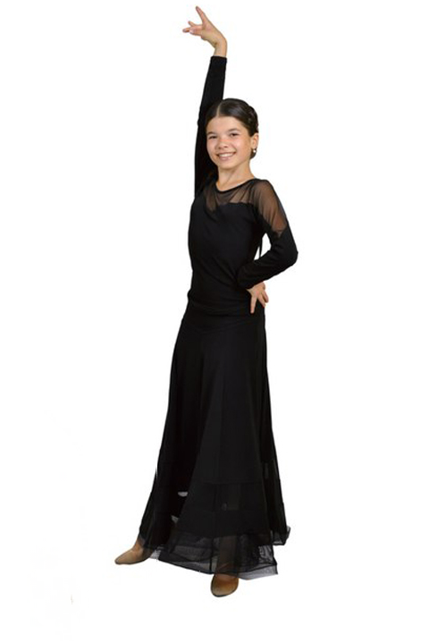 Dance Me Блуза дитяча BL153, масло / сітка чорний