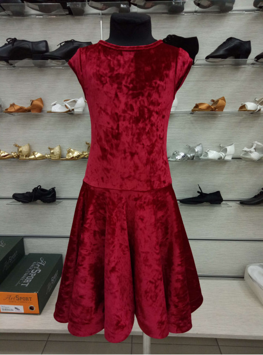 Juvenile dress BS509-13С# for a girl, Red, velvet