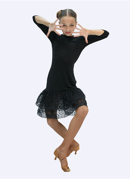 Сукня PL439# для дівчинки, чорний, масло, гіпюр