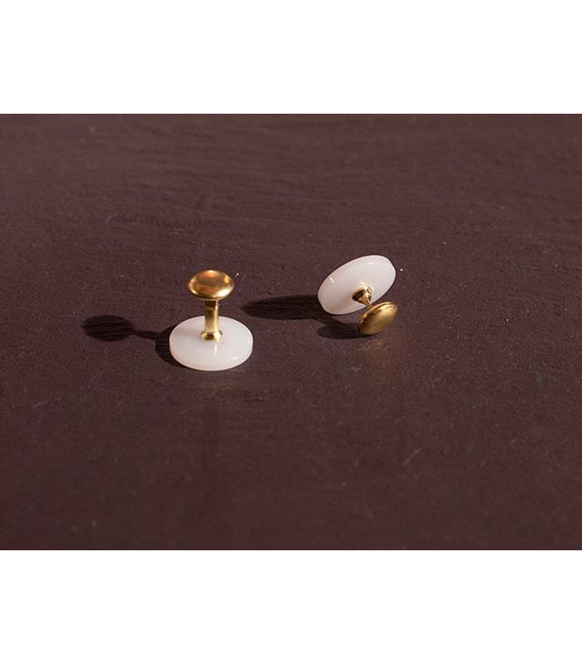 Chrisanne Clover Plastic Collar Buttons, Gold