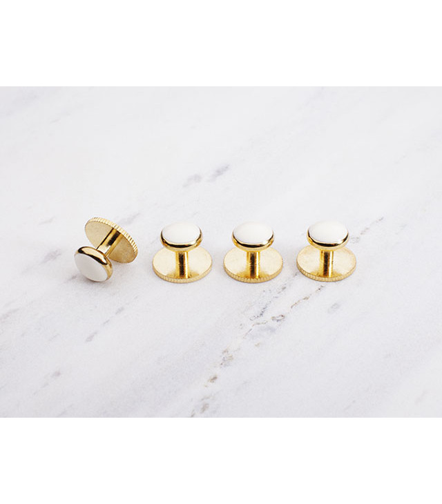 Dress studs DST.GOL/WH Gold on white