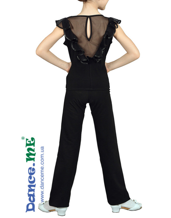 Trousers BR224 for a girl, Black, cotton