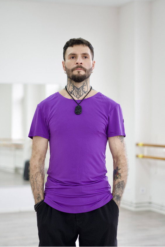T-Shirt F759KR male, violet, crepe
