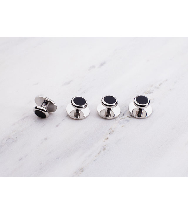 Dress studs DST.SIL/BLK Silver on black
