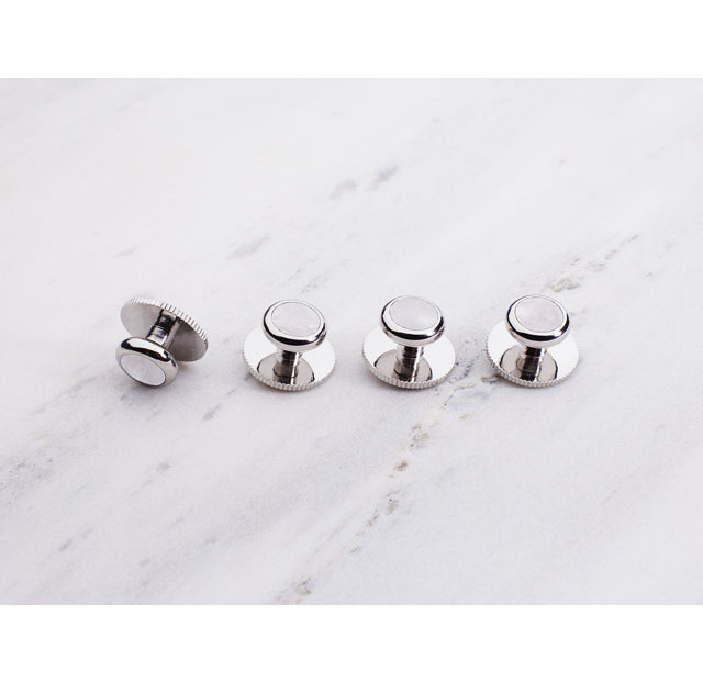 Dress studs DST.SIL/MOP Silver with mother of pearl
