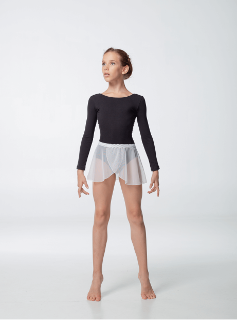 Юбка-хитон UH59-3 для девочки, белый, сетка