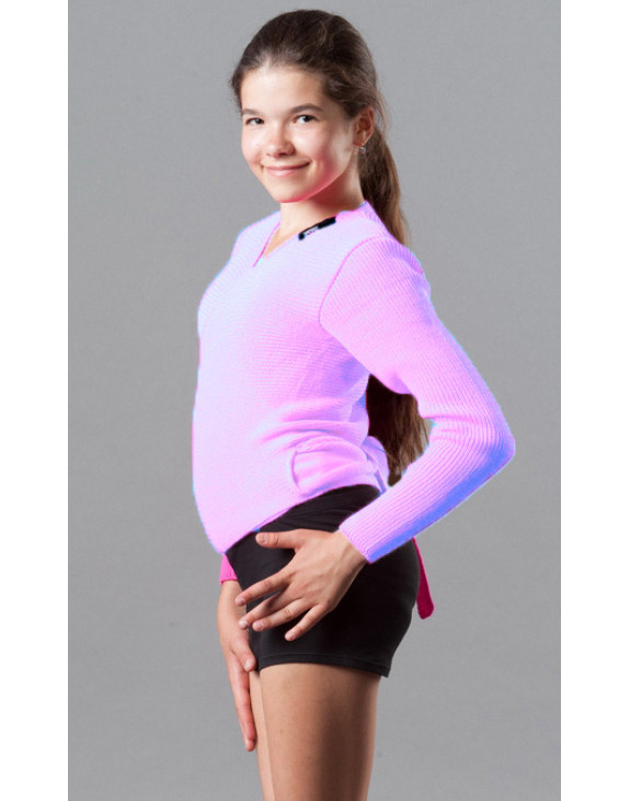 Кофта на запах RKF1 рожевий, вовна/акрил