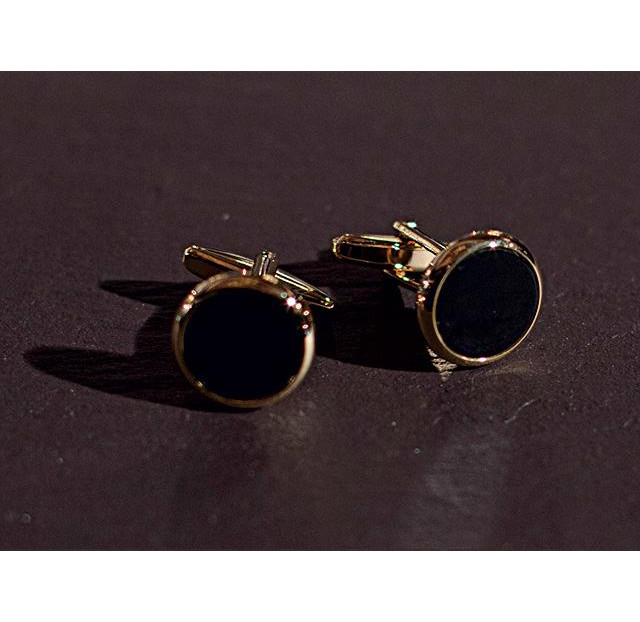 Запонки CFL.GOL/BLK золото з чорним перламутром