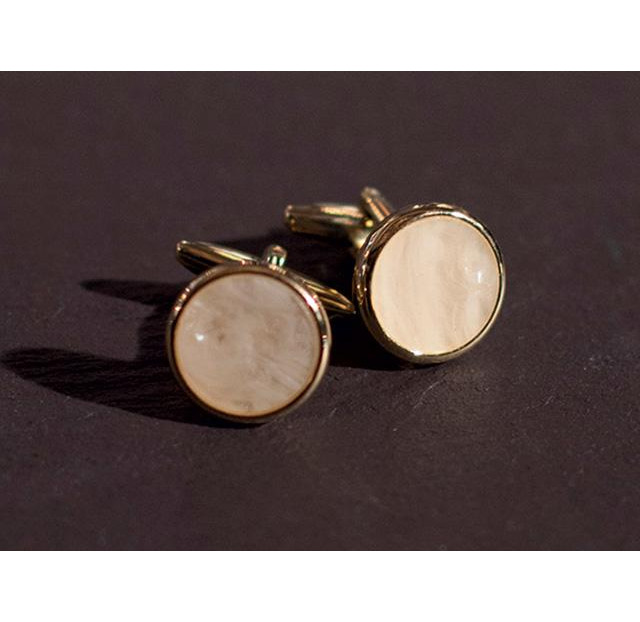 Запонки CFL.GOL/WH золото з белым перламутром