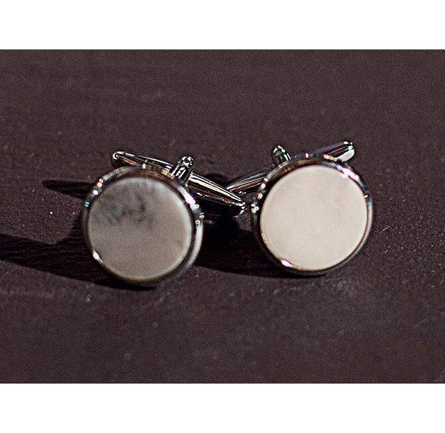 Запонки CFL.SIL/WH серебро з белым  перламутром