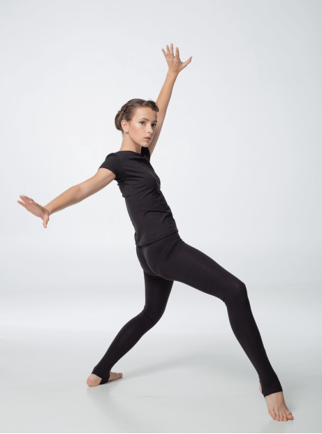 Лосины Гимнастические L253 Dance.me, Украина, хлопок, черный