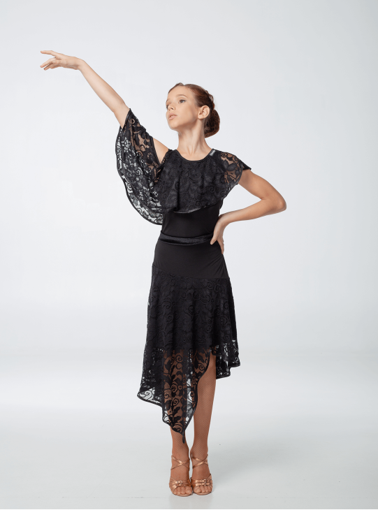 Сукня PL447 для дівчинки, чорний, масло, гіпюр