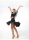 Женская юбка для латины Dance Me ЮЛ185-14, ткань масло, черный цвет