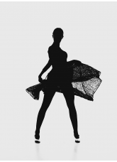 Юбка женская для стандарта ЮС435-11 Dance Me,  Масло+гипюр+бархат, Черный