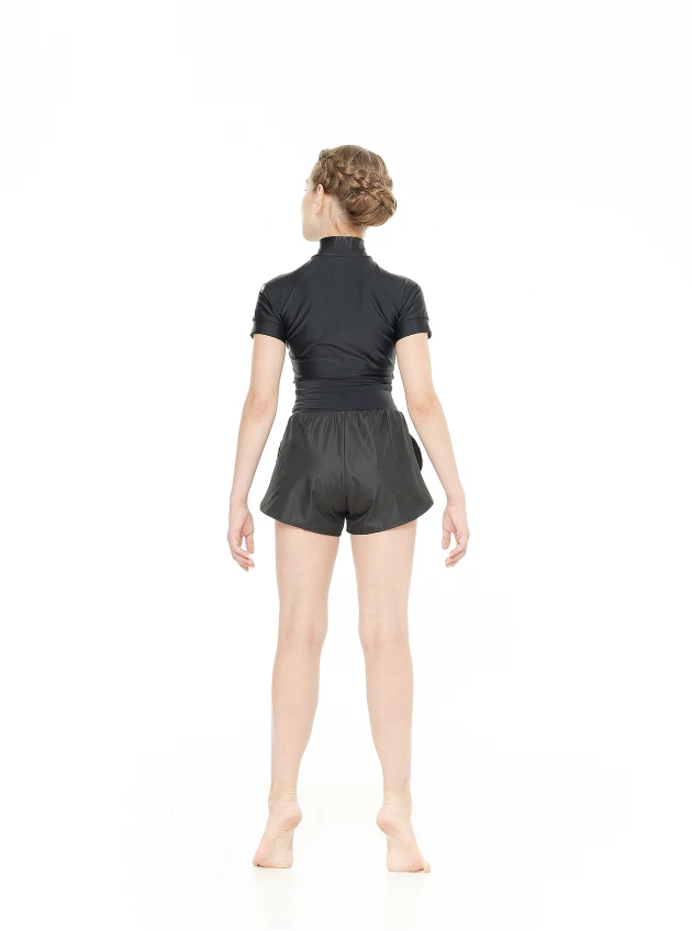 Шорти SH820 для дівчинки, чорний, плащівка, бавовна+біфлекс