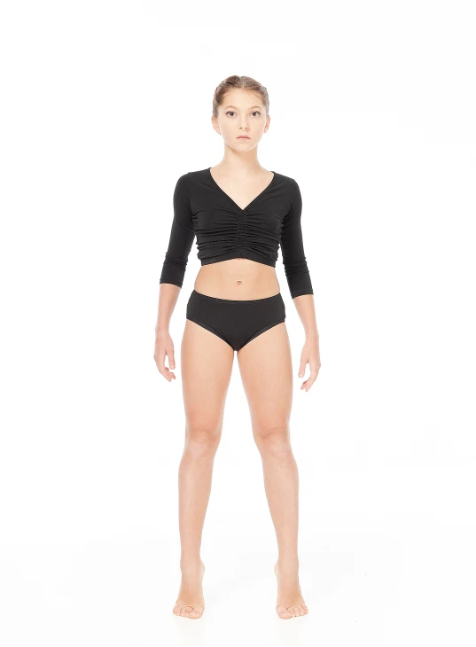 Трусы TR267 для девочки, черный, масло