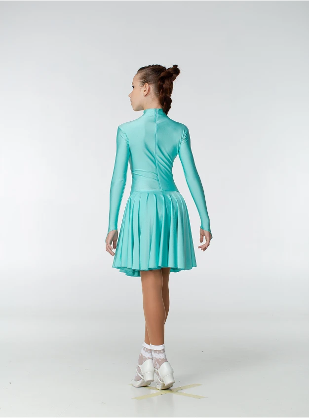 Juvenile dress BS67DR for a girl, mint, lycra