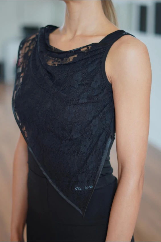 Блуза жіноча BL356-1 Dance.me, Україна, Масло+гіпюр, чорний