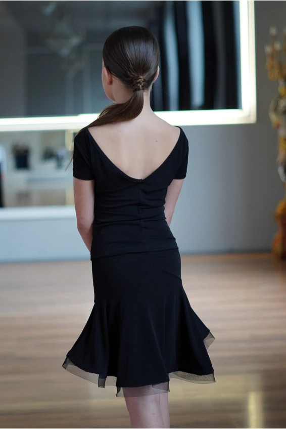 Спідниця UL376-14# для дівчинки, чорний, масло