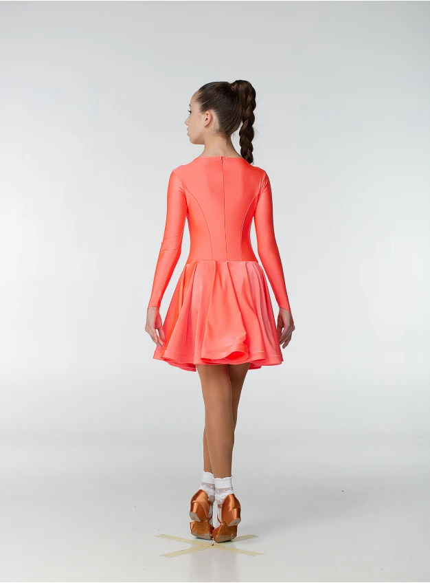 Рейтинговое платье BS420DR# Dance.Me, бифлекс, корал неон