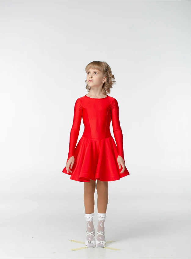 Рейтинговое платье BS420DR# Dance.Me, бифлекс, красный