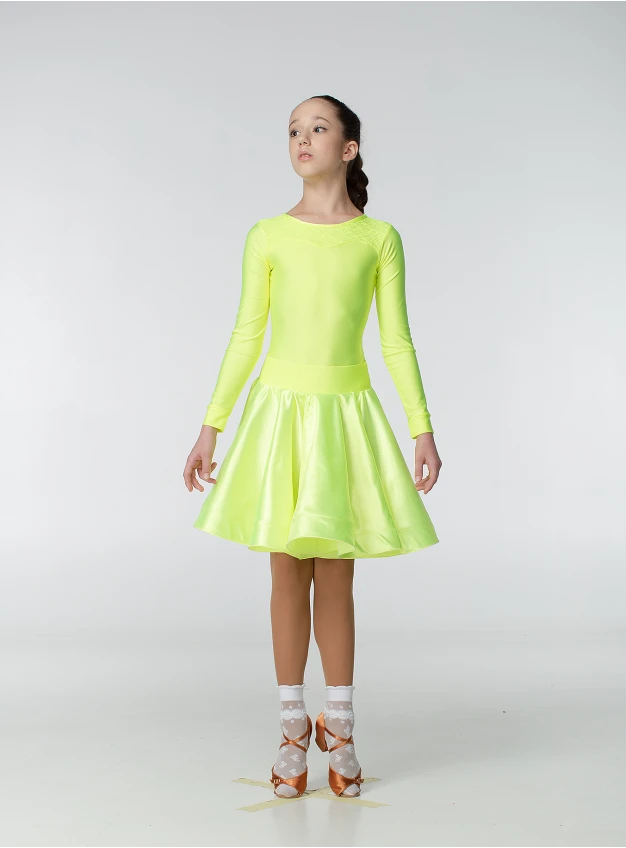 Juvenile dress BS319DR-371-11# Dance.me, Ukraine, biflex+hypure, lemon
