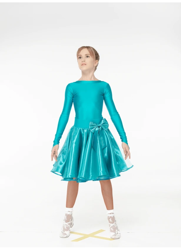 Бейсик BS536DR-180# DANCEME Украина, бифлекс, атлас+фатин, бирюзовый, кринолин