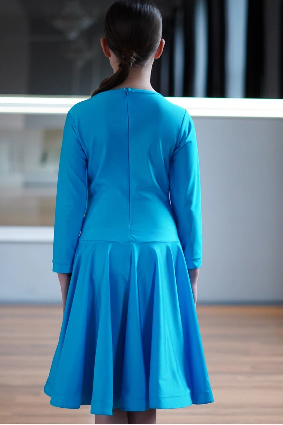 Juvenile dress BS509DR# for a girl, Azure, lycra