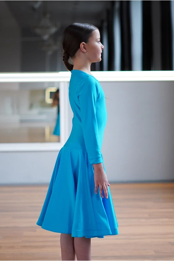 Juvenile dress BS509DR# for a girl, Azure, lycra