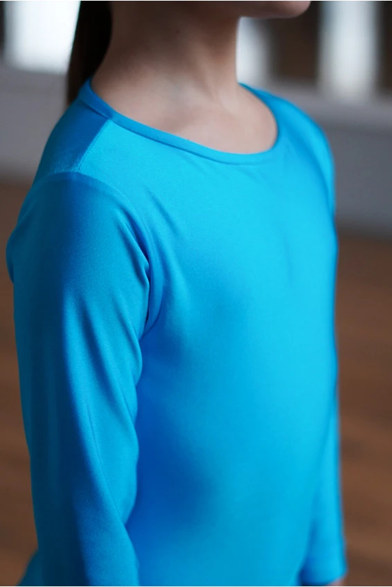 Juvenile dress BS509DR# for a girl, Azure, lycra