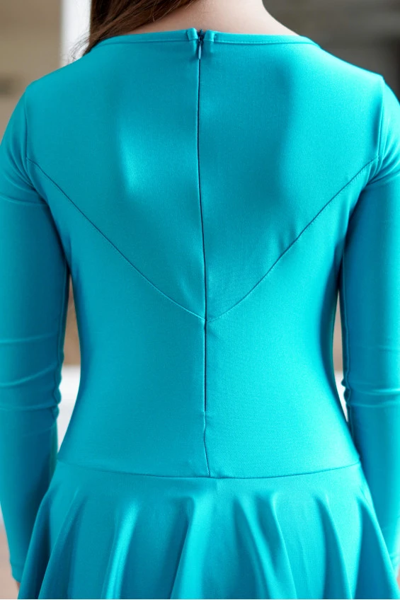 Juvenile dress BS514DR# for a girl, green, lycra