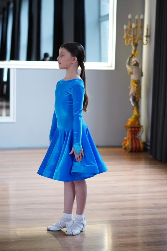 Бейсик BS534DR-13V# for a girl, light blue, italian velvet