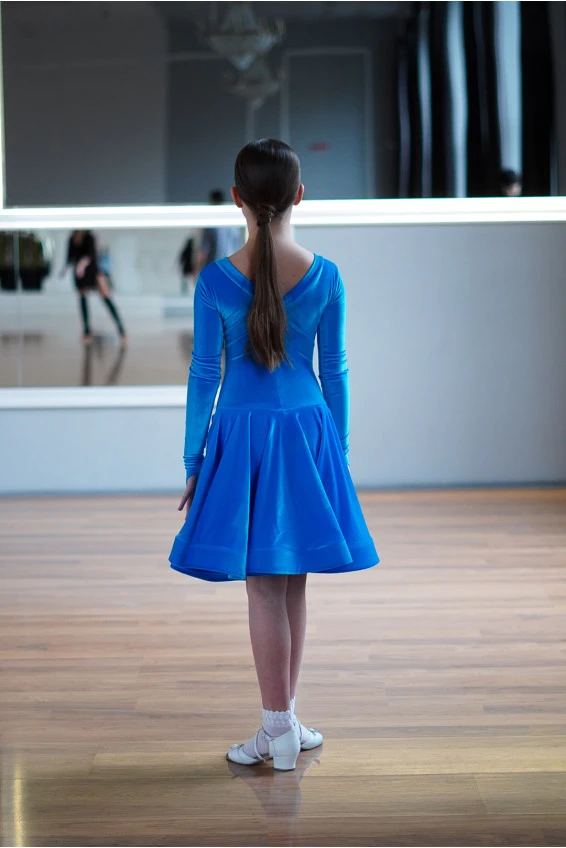 Бейсик BS534DR-13V# for a girl, light blue, italian velvet