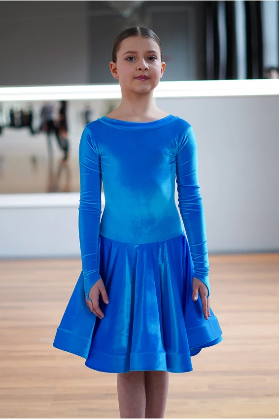 Бейсик BS534DR-13V# for a girl, light blue, italian velvet