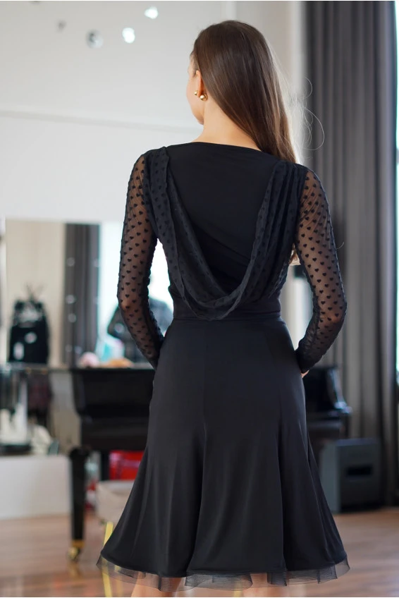 Блуза BL932-19 жіноча, чорний, масло, сітка